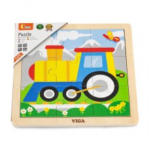 Дерев'яний пазл Viga Toys Паровозик, 9 ел. (FA12 - 835)