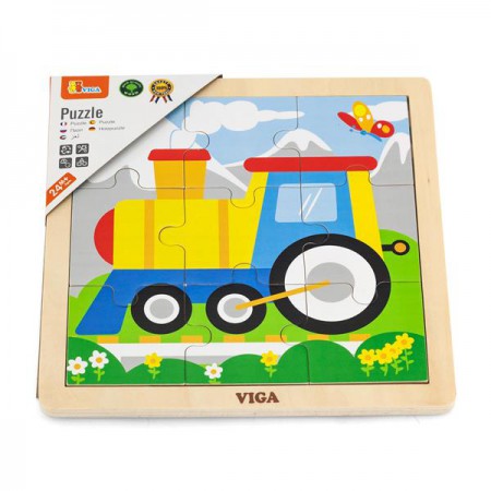 Дерев'яний пазл Viga Toys Паровозик, 9 ел. (FA12 - 835)