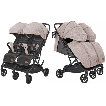 Прогулянкова коляска CARRELLO Presto Duo Steam Beige + дощовик KA12544