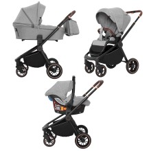 Коляска універсальна CARRELLO Epica (3 в 1) Silver Grey + дощовик KA12680
