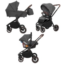 Коляска універсальна CARRELLO Epica (3 в 1) Iron Grey + дощовик KA12579