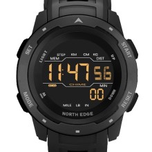 Чоловічий водостійкий спортивний тактичний годинник North Edge MARS Pro Black 5BAR