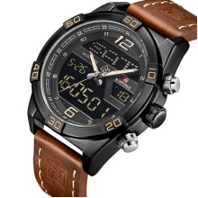 Чоловічий спортивний тактичний годинник Naviforce Legion Brown NF9128