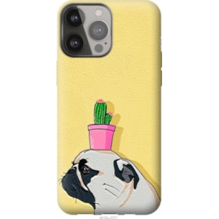 Чохол на iPhone 13 Pro Max Мопс із кактусом