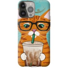 Чохол на iPhone 13 Pro Max Зеленоокий кіт в окулярах