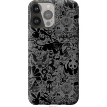 Чохол на iPhone 13 Pro Max Чорно-сірий стікер бомбінг