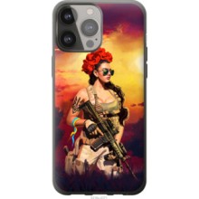 Чохол на iPhone 13 Pro Max Українка зі зброєю